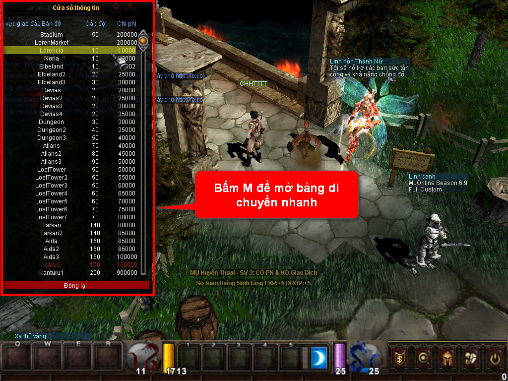 Chức năng chính của Game MU Bạch Long Chức năng chính của Game MU Bạch Long