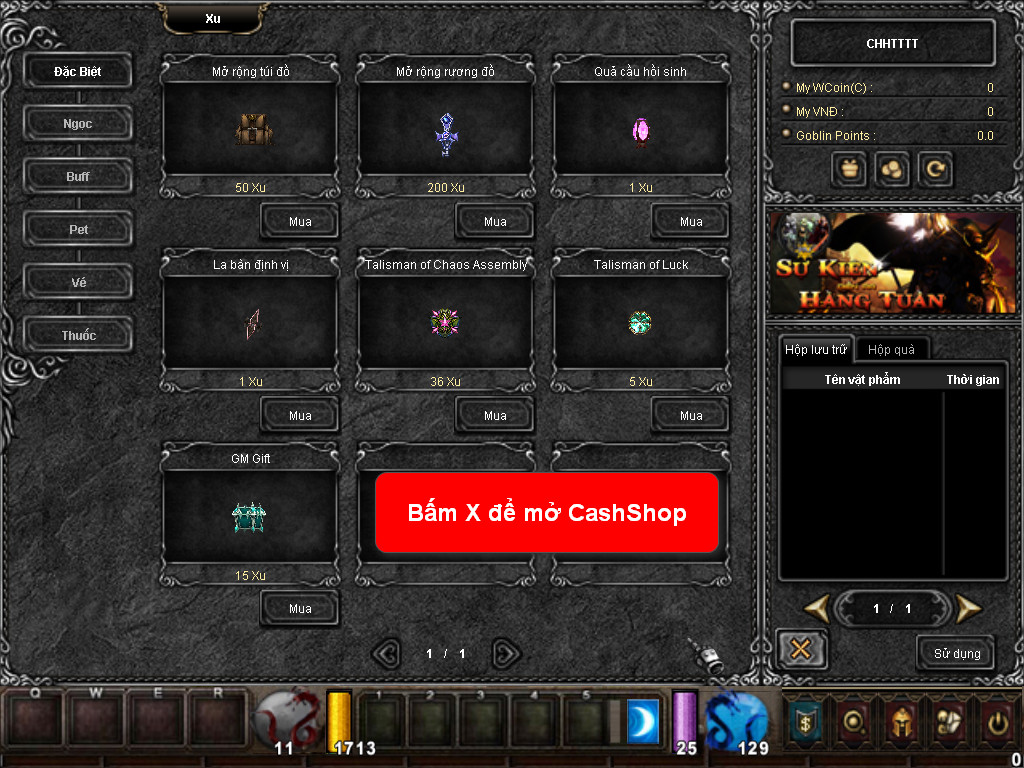Chức năng chính của Game MU Bạch Long Chức năng chính của Game MU Bạch Long